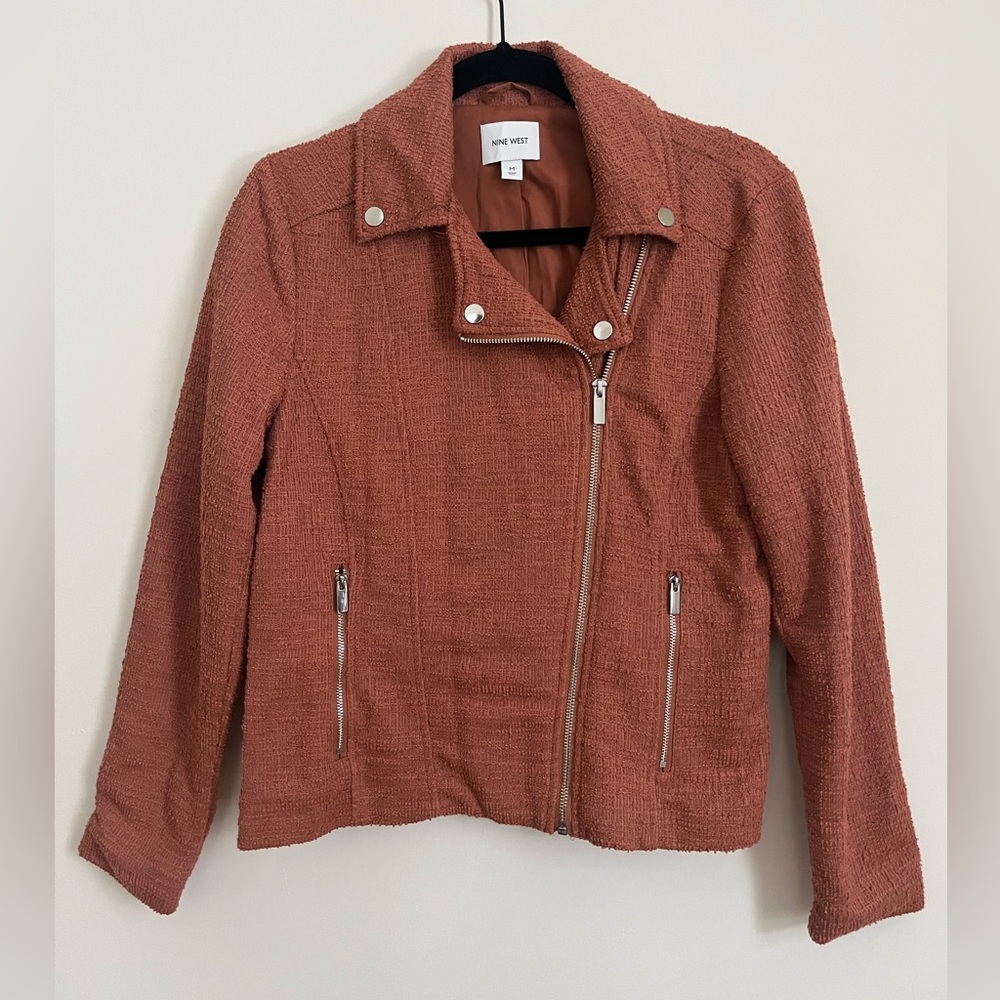 Nine West Rust Colored Textured Blazer Size Medium